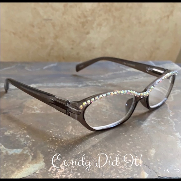 NWT Gray W/ AB Crystals Bling Reader Glasses 2.25 - Picture 4 of 10